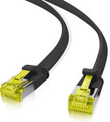 helos Cablu twisted pair KAT 6 helos Patchkabel Cat 6a Ultraflach U/FTP RJ45 negru 15m AWG32 (205235)