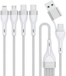 4smarts Cablu incarcare USB-C/A 4in1 1, 2m, alb 4smarts (541024)