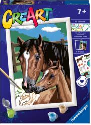 Ravensburger Set pentru pictură după numere Ravensburger CreArt - Căluț și mânz (23573)