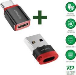 4smarts Cablu 4smarts USB-C la USB-A / USB-C, blocant date, set de 2, negru (541615)