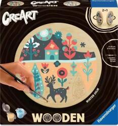 Ravensburger Set de pictură după numere Ravensburger CreArt Wooden - Liniște de iarnă (12023210)