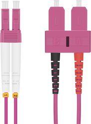 helos Cablu fibra optica helos Duplex OM4, conectori LC-SC, 50/125m, violet, LSZH, 3m (115757)