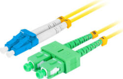 Lanberg Cablu retea Lanberg Fiber Optic Patchcord SM LC/UPC-SC/APC Duplex 2 m LSZH Yellow (fo-lusa-sd11-0020-ye)