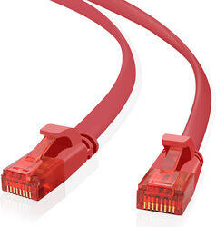 helos Cablu patch Cat 6 Ultraplat U/UTP RJ45 rosu 7, 5m AWG32 (262982)