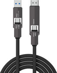 4smarts Cablu de alimentare USB4 HDMI 4smarts ComboCord 240W 1.5m, negru (4S549240)