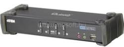 ATEN 4 portos KVM switch, (billentyűzet, video, egér) elosztó, és USB 2.0 Hub CS1764A-AT-G (CS1764A-AT-G) (CS1764A-AT-G)