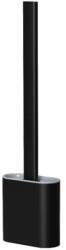  Perie de silicon pentru toaleta cu suport din plastic, aspect modern, YKM1, Negru