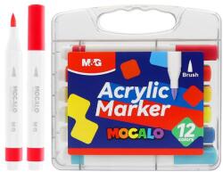 M&G Marker acrilic M&G MOCALO, vârf pensulă - set de 12 culori - tonerdepot - 21,55 RON