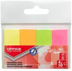 OFFICE products Semne de carte autoadezive pentru produse de birou 20x50mm neon 4x50 coli