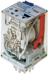 Carlo Gavazzi RCP1100324VDC relé 3 váltó 10A 24VDC kézi működtetés, LED kijelző (RCP1100324VDC)