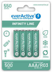everActive AAA 550mAh Infinity Line NiMH akkumulátor 4db/csomag (ár/csomag) (EVHRL03-550)