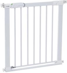 Safety 1st SecurTech Flat Step biztonsági kapu, 73-80 cm (max. 101 cm), fehér, fúrás nélküli, lapos küszöb, egykezes nyitás, önrögzítő