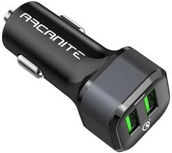 ARCANITE USB Töltő, Dual Port Quick Charge 3.0, 36W, 6A, Kettős USB Csatlakozós Gyorstöltő