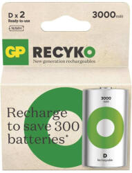 GP Batteries D Recyko 3000mAh Ni-MH akkumulátor 2db/csomag (ár/csomag) (B2543)