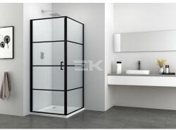 Sanotechnik - Fix üveg 90cm fekete matt 88, 5-90x195cm (F90B3)