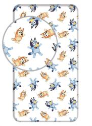 Jerry Fabrics Cearceaf pentru copii alb din bumbac pentru pat de o persoană cu elastic 90x200 cm Bluey - Jerry Fabrics