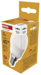 EMOS LED izzó Basic Mini Globe, E14, 5, 5 W (40 W), 470 lm, Természetes fehér, 4000K, 230V, CRI>80, EMOS, ZL1F23 (ZL1F23)