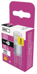 EMOS LED izzó Classic JC, G9, 1, 9 W (22 W), 210 lm, természetes fehér, 4000K, 230V, CRI>80, EMOS, ZQ9527 (ZQ9527)