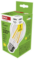 EMOS LED izzó Filament A60, E27, 10, 5 W (100 W), 1521 lm, Természetes fehér, 4000K, 230V, CRI>80, EMOS, ZF5D63 (ZF5D63)