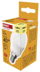 EMOS LED izzó Basic Mini Globe, E14, 5, 5 W (40 W), 470 lm, Meleg fehér, 3000K, 230V, CRI>80, EMOS, ZL1F22 (ZL1F22)