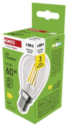EMOS LED izzó Filament Mini Globe, E14, 5, 9 W (60 W), 806 lm, Természetes fehér, 4000K, 230V, CRI>80, EMOS, ZF1D43 (ZF1D43)