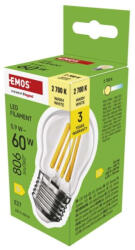EMOS LED izzó Filament Mini Globe, E27, 5, 9 W (60 W), 806 lm, Meleg fehér, 2700K, 230V, CRI>80, EMOS, ZF6D42 (ZF6D42)