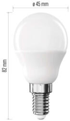 EMOS LED izzó Classic Mini Globe, E14, 2, 5 W (32 W), 350 lm, Természetes fehér, 4000K, 230V, CRI>80, EMOS, ZQ1D13 (ZQ1D13)
