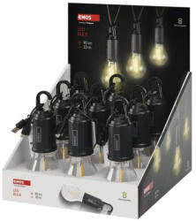 EMOS LED izzó USB tápegységgel 9db, display box, 90, fekete, IP44, EMOS, P4719 (P4719)