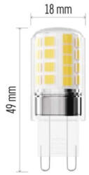 EMOS LED izzó Classic JC, G9, 4, 2 W (40 W), 470 lm, meleg fehér, 3000K, 220-240V, CRI>80, EMOS, ZQ9E22 (ZQ9E22)