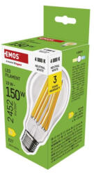 EMOS LED izzó Filament A70, E27, 18 W (150 W), 2452 lm, Természetes fehér, 4000K, 230V, CRI>80, EMOS, ZF5D83 (ZF5D83)