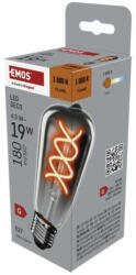 EMOS LED izzó DECO SMOKED ST64, E27, 4, 5 W (19 W), 180 lm, borostyán, 1800K, 230V, CRI>80, EMOS, Z57311 (Z57311)