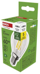 EMOS LED izzó Filament Mini Globe A CLASS/ E14, 3, 8 W (60 W), 806 lm, Természetes fehér, 4000K, 230V, CRI>80, EMOS, ZF1A43 (ZF1A43)