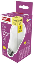 EMOS LED izzó Classic A60, E27, 14 W (120 W), 1901 lm, Meleg fehér, 2700K, 220-240V, CRI>80, EMOS, ZQ5D75 (ZQ5D75)