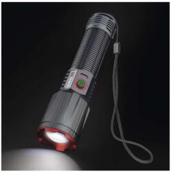 EMOS LED tölthető fém zseblámpa 3000 lm, 5000 mAh, fekete, metál szürke, IP43, P3122 (P3122)