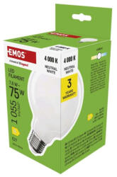 EMOS LED izzó Filament G95, E27, 7, 8 W (75 W), 1055 lm, Természetes fehér, 4000K, 230V, CRI>80, EMOS, ZF2D53 (ZF2D53)