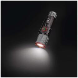 EMOS LED tölthető fém zseblámpa 300 lm, 700 mAh, fekete, metál szürke, IP43, P3120 (P3120)