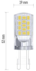 EMOS LED izzó Classic JC, G9, 4 W (40 W), 470 lm, természetes fehér, 4000K, 230V, CRI>80, EMOS, ZQ9545.2 (ZQ9545-2)