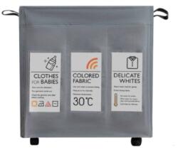  Cos de rufe cu 3 compartimente, Whstore, deluxe, 52 x 46 x 26 cm, Gri, 120L