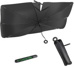 quandes Set Parasolar 360° Auto Pliabil, QUANDES®RING, potrivit pentru dimensiuni 145 x 79 cm, Suport numar telefon bord metal