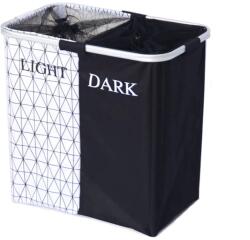  Cos de rufe pliabil, whstore, cu 2 compartimente, 93L, 53 x 33 x 53 cm, alb, negru
