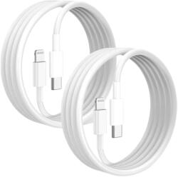quandes Set 2 buc, Cablu date si incarcare rapida SuperFastCharge 27W, USB-C la Light, Type C, QUANDES®, pentru Iphone 11, 12, 13, 14 Pro & ProMax, Ipad, 2m
