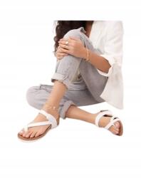Shein Fehér Casual Flip-flop Papucs Dekoratív Átszőtt Pánttal EUR41 1KA