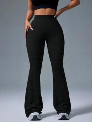 Shein Fekete Harangos Leggings Magas Derék Karcsúsító Sporthoz S 1MA