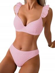 Shein Rózsaszín Kétrészes Fürdőruha Bikini Fodros S 1HA (SZ25040830713860613)