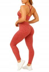 Sima Női Leggings Magas Derék Piros Melange Xs 5IA (OX-KD-Z-001/Kzl Krçll)