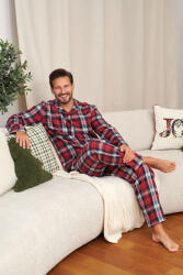 DN Nightwear Pijamale pentru bărbați din flanel Cozy time carouri, XL