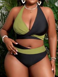 Shein Fürdőruha Bikini Felső Halter Színes Blokk Plus Size 48 1MA (sz25011710071499434)