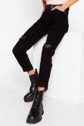 Nasty Gal EC22202 Nasty Gal Fekete Farmer Nadrág Kopásálló Magas Derekú (19) S
