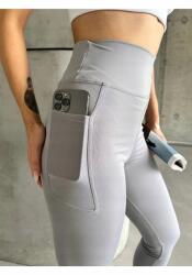 Sima Leggings Magas Derékkal És Zsebbel Szürke XXL 5IA (CEPLI TAYT 002-K/gri)