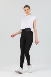 Sima Fekete Leggings Magas Derék S 5IA Felirattal (MOS3434/SIYAH)